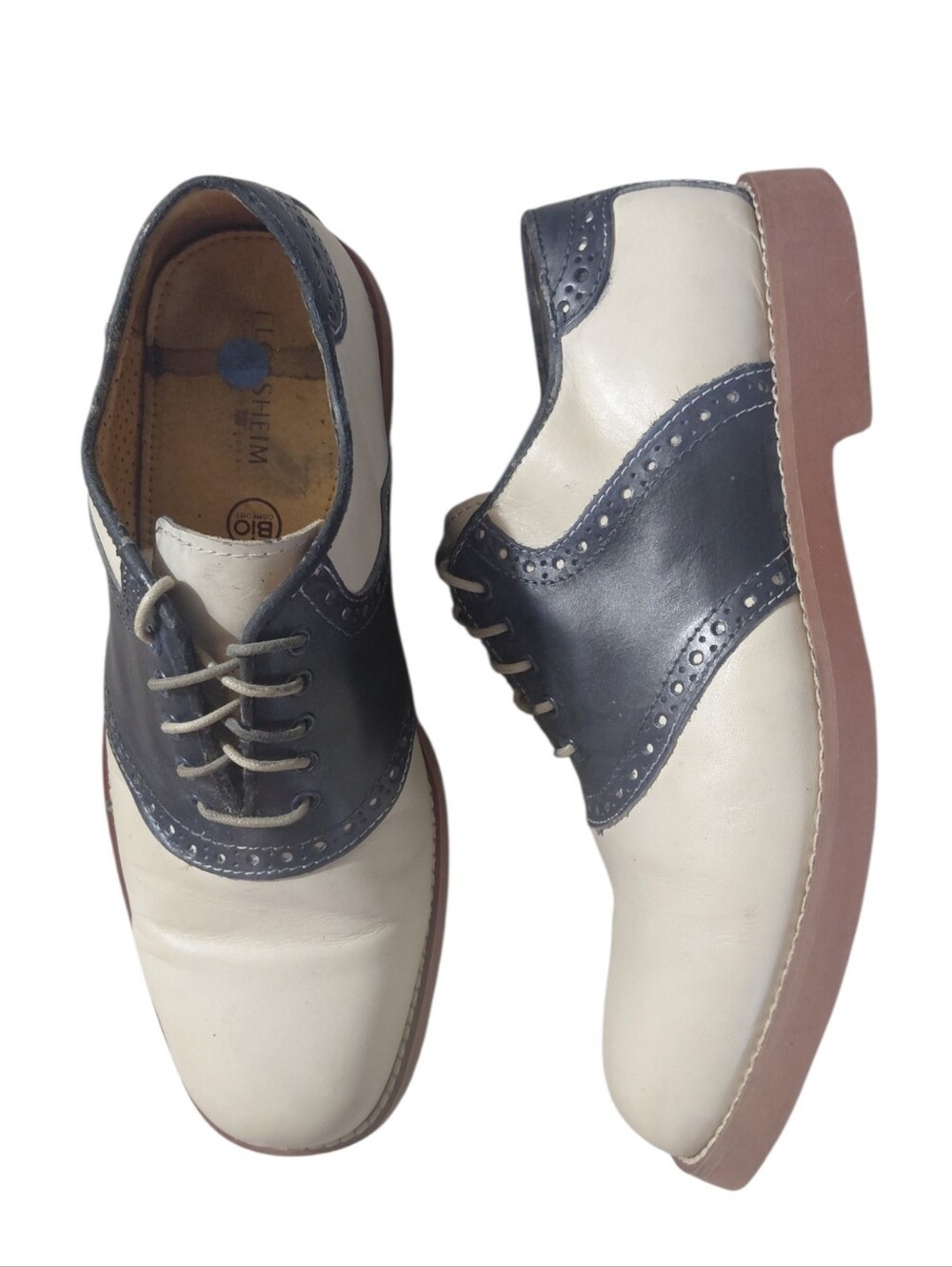 Vintage Florsheim Classic Two-Tone Saddle Shoes Women's Size 10 Oxfords